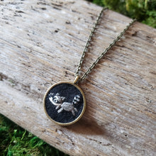 Load image into Gallery viewer, Tiny Embroidered Raccoon Necklace
