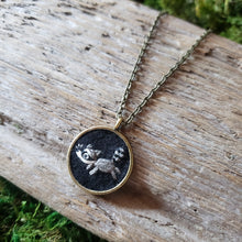 Load image into Gallery viewer, Tiny Embroidered Raccoon Necklace