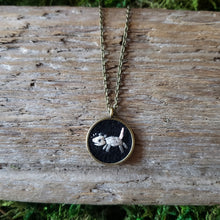 Load image into Gallery viewer, Tiny Embroidered Opossum Necklace