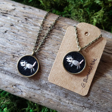 Load image into Gallery viewer, Tiny Embroidered Opossum Necklace