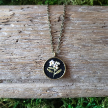 Load image into Gallery viewer, Tiny Embroidered Pansy Necklace