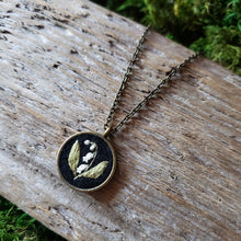 Load image into Gallery viewer, Tiny Embroidered Lily-of-the-Valley Necklace