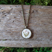Load image into Gallery viewer, Tiny Embroidered Tulip Necklace
