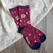 Load image into Gallery viewer, Woodland Hedgehog Bamboo Socks