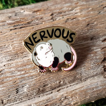 Load image into Gallery viewer, Nervous Opossum Enamel Pin
