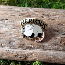 Load image into Gallery viewer, Nervous Opossum Enamel Pin