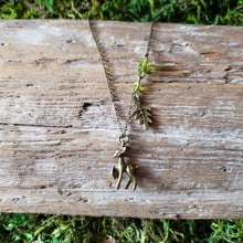 Load image into Gallery viewer, Tiny Brass Woodland Deer Necklace