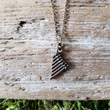 Load image into Gallery viewer, Tiny Brass Pan Flute Necklace