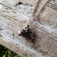 Load image into Gallery viewer, Tiny Copper Acorn Necklace