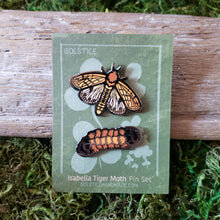Load image into Gallery viewer, Isabella Tiger Moth and Woolly Bear Pin Set