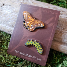 Load image into Gallery viewer, Cecropia Moth Pin Set