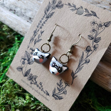 Load image into Gallery viewer, Handmade Raccoon Earrings