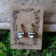 Load image into Gallery viewer, Handmade Raccoon Earrings