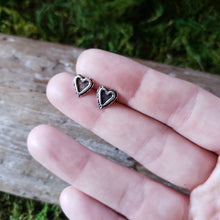Load image into Gallery viewer, Silver Heart Stud Earrings