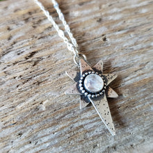 Load image into Gallery viewer, Moonstone Star Sterling Silver Pendant