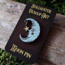 Load image into Gallery viewer, Sparkling Blue Moon Enamel Pin