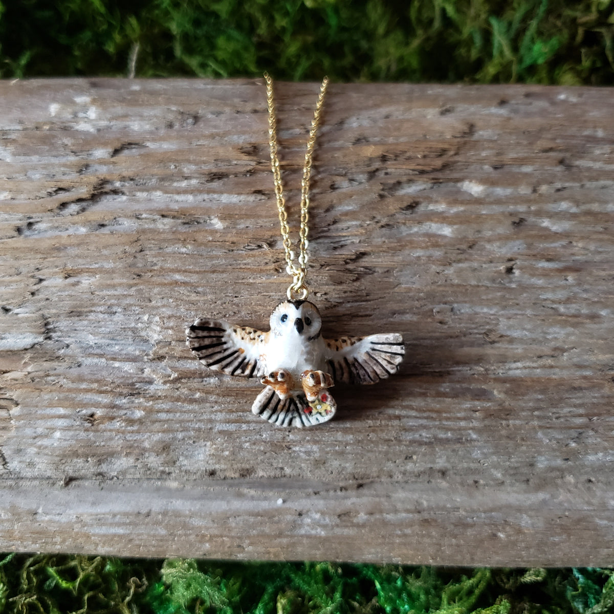 Porcelain Owl Pendant – Forager Vintage - Main Image