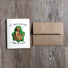 Load image into Gallery viewer, "Birthday Wish" Dandelion Wooden Magnet + Greeting Card