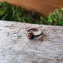 Load image into Gallery viewer, Electroformed Garnet in Copper Ring (size 6.5)