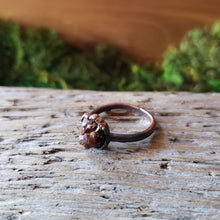 Load image into Gallery viewer, Electroformed Garnet in Copper Ring (size 6.5)