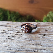 Load image into Gallery viewer, Electroformed Garnet in Copper Ring (size 6.5)
