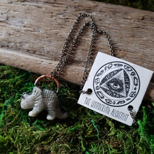 Load image into Gallery viewer, Labradorite Triceratops in Copper Pendant
