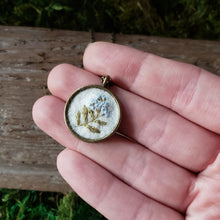 Load image into Gallery viewer, Tiny Embroidered Forget-me-not Necklace