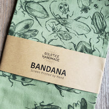 Load image into Gallery viewer, Green Beetle Print Bandana