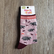 Load image into Gallery viewer, Woodland Badger Pattern Bamboo Socks