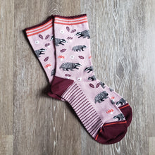 Load image into Gallery viewer, Woodland Badger Pattern Bamboo Socks