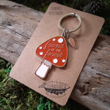 Load image into Gallery viewer, Friend of the Forest Mushroom Metal Keychain