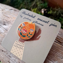 Load image into Gallery viewer, Orange Cat Nap Enamel Pin