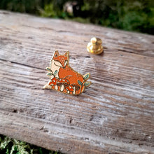 Load image into Gallery viewer, Woodland Mushroom Fox Enamel Pin