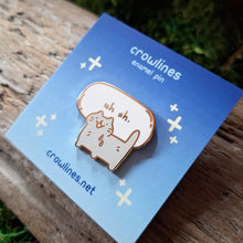 Load image into Gallery viewer, "Uh Oh" Nervous Cat Enamel Pin