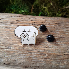 Load image into Gallery viewer, "Uh Oh" Nervous Cat Enamel Pin