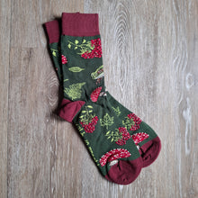 Load image into Gallery viewer, Forest Dweller Frog & Mushroom Socks
