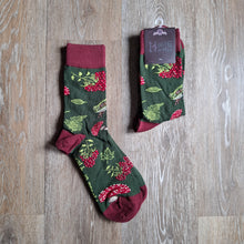 Load image into Gallery viewer, Forest Dweller Frog & Mushroom Socks