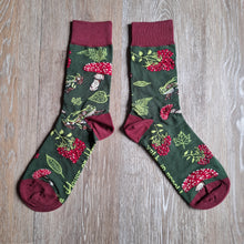 Load image into Gallery viewer, Forest Dweller Frog & Mushroom Socks