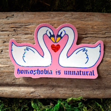 Load image into Gallery viewer, "Homophobia is Unnatural" Glitter Sticker