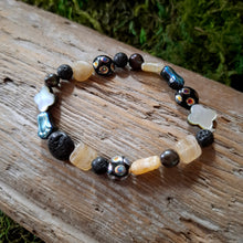Load image into Gallery viewer, Oil Slick Mismatched Bead Bracelet
