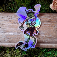 Load image into Gallery viewer, Whimsical Frog Holographic Sticker