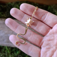 Load image into Gallery viewer, Handmade Brass and Snake Vertebrae Necklace