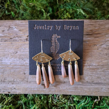 Load image into Gallery viewer, Handmade Brass and Seashell Earrings