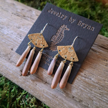 Load image into Gallery viewer, Handmade Brass and Seashell Earrings