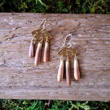 Load image into Gallery viewer, Handmade Brass and Seashell Earrings