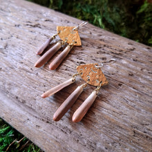 Load image into Gallery viewer, Handmade Brass and Seashell Earrings