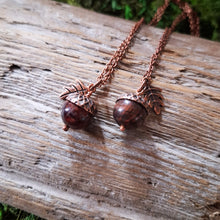 Load image into Gallery viewer, Tigers Eye Acorn Copper Necklace