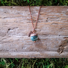 Load image into Gallery viewer, Moss Agate Acorn Copper Necklace