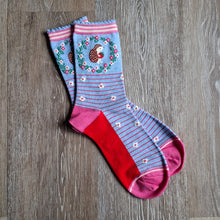 Load image into Gallery viewer, Spring Hedgehog Wreath Bamboo Socks