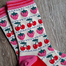 Load image into Gallery viewer, Cherries and Berries Bamboo Socks